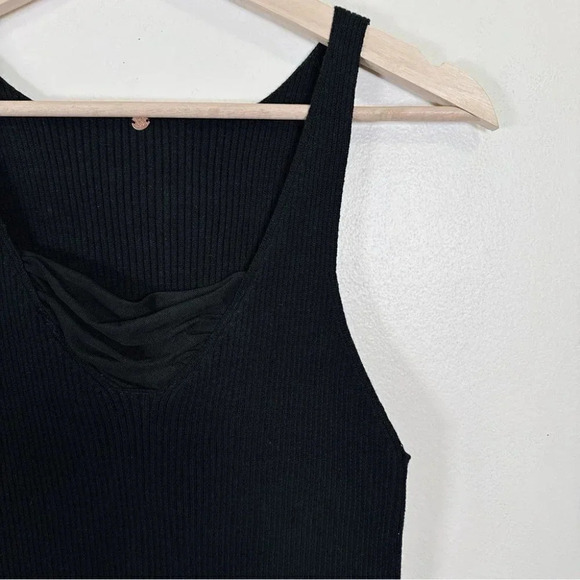 Free People One Ribbed Mesh Ruched Neck  Tank Top - Picture 8 of 15
